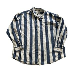 Vintage Levi's SilverTab Oversized Striped Button Down 100% Cotton Size XL